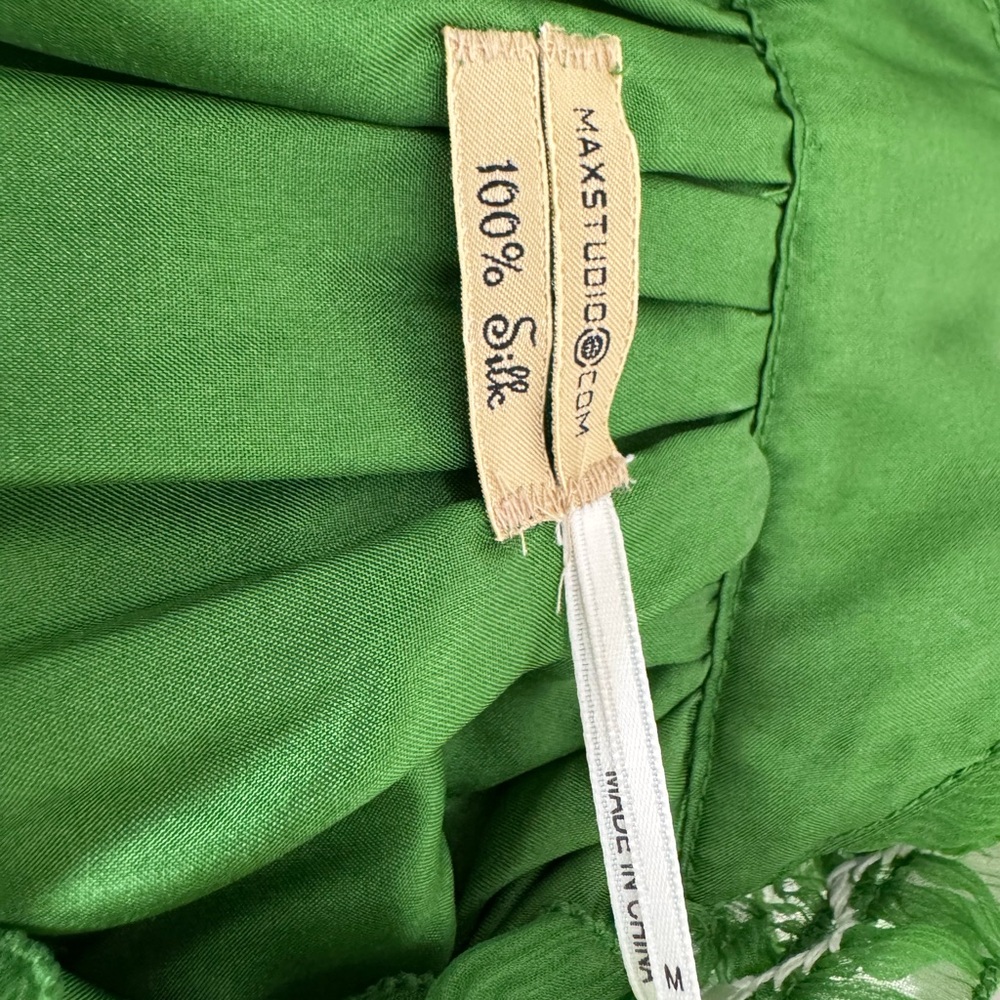 Max Studio Silk Green Halter Dress Vintage - Picture 5 of 5